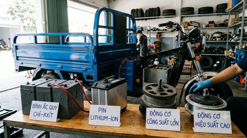 bình acquy và pin litium