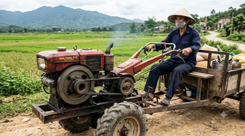 đầu nổ cho công nông 3 bánh tự chế
