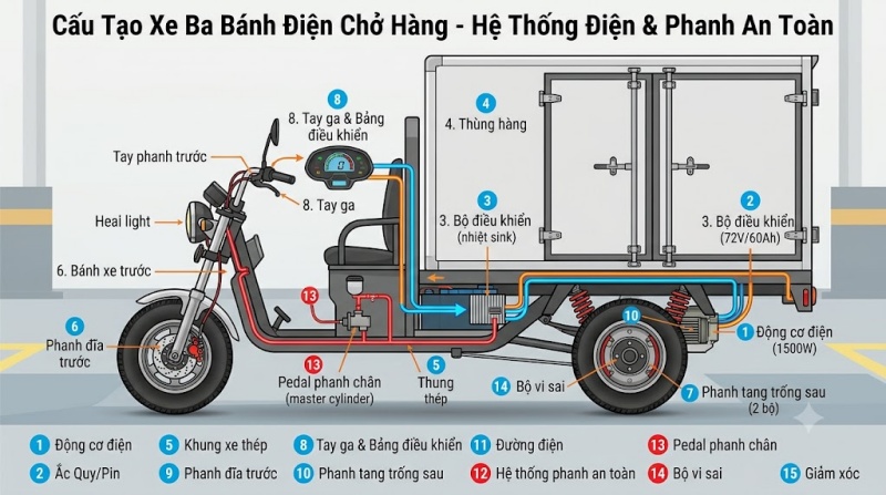 đương điện và hệ thống phanh an toàn