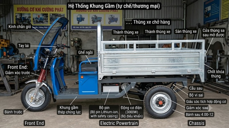 hệ thống khung gầm và thùng xe
