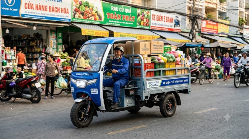 xe 3 bánh điện chở hàng
